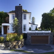 Renovated Omana Lodge by Constable Hurst Architects cottage, estate, facade, home, house, landscaping, property, real estate, residential area, villa, teal