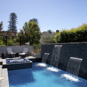 Renovated Omana Lodge by Constable Hurst Architects backyard, estate, home, house, leisure, plant, property, real estate, reflection, resort, sky, swimming pool, tree, vacation, water, water feature, teal