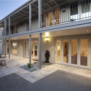 Transformation  reinvented residence by Graeme Alexander Homes courtyard, elevation, estate, facade, home, house, porch, property, real estate, residential area, siding, villa, window, gray