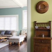 You can replicate the feature wall with Resene ceiling, floor, flooring, furniture, hardwood, home, interior design, laminate flooring, living room, room, table, wall, wood, wood flooring, white