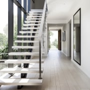 Winning recipe  Rawson Homes and celebrity chef architecture, daylighting, floor, flooring, handrail, home, house, interior design, property, real estate, stairs, wood, wood flooring, white