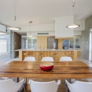Raw concrete and light wood kitchen - Raw architecture, countertop, house, interior design, kitchen, real estate, table, gray