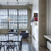 Strength of character  loft makeover by architect architecture, daylighting, floor, furniture, house, interior design, loft, table, gray