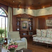 Inspired by classic childrens stories, this concealed retreat ceiling, estate, home, interior design, living room, real estate, room, brown