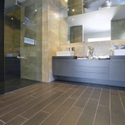 Walk this way  new porcelain tiles from bathroom, floor, flooring, interior design, lobby, room, tile, wood flooring, gray