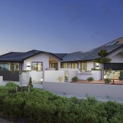 High-spec show home  the Ridgeview by Harwood apartment, cottage, elevation, estate, facade, home, house, neighbourhood, property, real estate, residential area, roof, sky, suburb, villa, window, blue