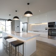 Real-life settings  Life at Home show street architecture, countertop, cuisine classique, interior design, kitchen, real estate, gray