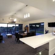 Design and build by Fowler Homes Taranaki - architecture, house, interior design, property, real estate, room, gray