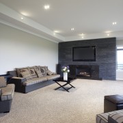 The house features a mix of solid oak ceiling, floor, flooring, home, interior design, living room, property, real estate, room, gray