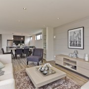 James Hardie heads cost-effective home solution - James ceiling, home, interior design, living room, property, real estate, room, gray