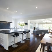 This classic kitchen by Robyn Labb offers modern countertop, cuisine classique, flooring, home, interior design, kitchen, property, real estate, room, gray