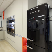 Smeg appliances in Inside Vision kitchen showroom - interior design, product design, gray, black