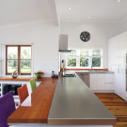 This clean-lined kitchen is by  RH Cabinetmakers architecture, countertop, floor, house, interior design, kitchen, real estate, room, gray