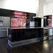 Winning outlook  Natasha Wright won the Kitchen cabinetry, countertop, floor, flooring, furniture, interior design, kitchen, room, shelving, black, white