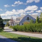US2908  40509~~~Cape Codtraditional housetraditional homeshingle stylegambrel roofwaterfrontcedar cloud, cottage, estate, facade, farmhouse, garden, grass, home, house, land lot, landscape, mansion, plant, property, real estate, residential area, sky, suburb, tree