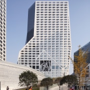 Raffles City Chengdu by Steven Holl Architects - architecture, building, city, commercial building, condominium, corporate headquarters, daytime, downtown, facade, headquarters, landmark, metropolis, metropolitan area, mixed use, neighbourhood, sky, skyscraper, tower, tower block, urban area, gray