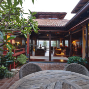 Traditional Asian style new home - Traditional Asian courtyard, estate, home, house, leisure, outdoor structure, property, real estate, resort, red
