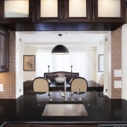 To open up this small kitchen to the ceiling, interior design, room, white, black