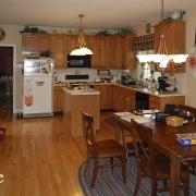 Remodeling this kitchen has given it a stronger countertop, dining room, floor, flooring, hardwood, home, interior design, kitchen, living room, real estate, room, wood, brown