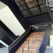 Quantity surveyor Maltbys work on Shed 10 - architecture, building, daylighting, handrail, stairs, structure, tourist attraction, wood, black