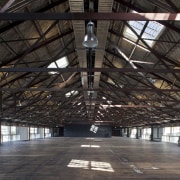 Quantity surveyor Maltbys work on Shed 10 - architecture, building, ceiling, daylighting, hangar, structure, tourist attraction, wood, black