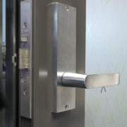 Ingersoll Rand Security Technologies specialises in door hardware. hardware accessory, lock, product design, gray, black