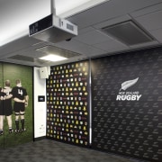 Advanced technology fit-out for NZRU from Futureworks room, sport venue, structure, black, gray