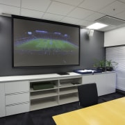 Advanced technology fit-out for NZRU from Futureworks display device, interior design, office, product design, gray, black