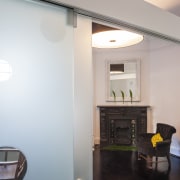 This Edwardian villa, built in the 1900s, retains architecture, ceiling, home, house, interior design, room, gray, white