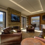 David Reid Homes show home in Queenstown - ceiling, estate, home, interior design, living room, real estate, room, window, brown