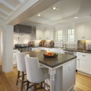 Originally a separate room on the other side cabinetry, countertop, cuisine classique, interior design, kitchen, real estate, room, wood flooring, gray