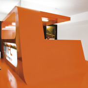 Fashion forward  Laminex AR Plus gloss laminate architecture, furniture, interior design, orange, product design, orange, white