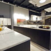 Cinetica cabinety designed by Yaarit Sharoni of ODA countertop, interior design, kitchen, gray, black