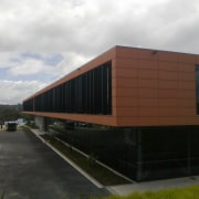 Miller Design was responsible for the fabrication and architecture, corporate headquarters, facade, house, real estate, shed, structure, black, white