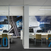 Bold, bright and with several surprise elements, the interior design, office, product design, gray