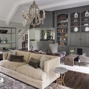 Modern urban great room - Modern urban great ceiling, furniture, home, interior design, living room, real estate, room, wall, gray