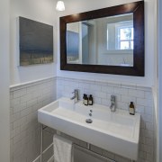 Bathroom in Amish style new home - Bathroom bathroom, bathroom accessory, bathroom cabinet, home, interior design, room, sink, gray