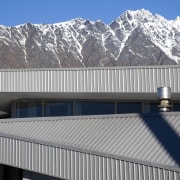 Fabricators Ellisons Aluminium combined products from Aluminium Systems alps, architecture, building, daylighting, elevation, facade, house, mountain, mountain range, real estate, roof, sky, snow, structure, winter, gray