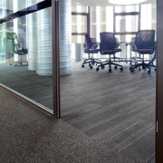 Godfrey Hirst carpet tiles feature in the ASB architecture, floor, flooring, lobby, structure, tile, gray, black