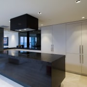 Apartment interior by Ellivo Architects - Apartment interior architecture, cabinetry, countertop, floor, flooring, glass, interior design, kitchen, real estate, room, gray