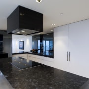 Apartment interior by Ellivo Architects - Apartment interior architecture, countertop, floor, house, interior design, kitchen, property, real estate, gray, black