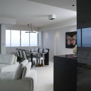 Apartment interior by Ellivo Architects - Apartment interior architecture, ceiling, floor, home, house, interior design, living room, room, gray, black