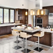 Contemporary café style wood kitchen - Contemporary café cabinetry, countertop, cuisine classique, floor, flooring, interior design, kitchen, wood flooring, white