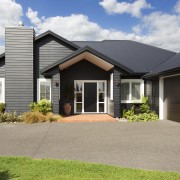 Country contemporary new home - Country contemporary new cottage, elevation, estate, facade, home, house, property, real estate, residential area, siding, window, gray