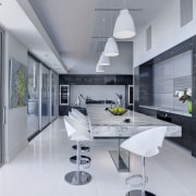 Contemporary new kitchen with Hettich hardware - Contemporary architecture, house, interior design, interior designer, kitchen, living room, product design, gray