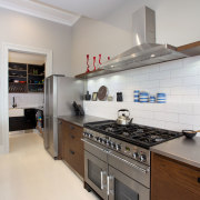 A large Falcon Excel range is the focal cabinetry, countertop, cuisine classique, interior design, kitchen, real estate, room, gray