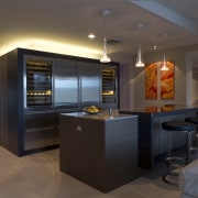 Sleek, contemporary German kitchen - Sleek, contemporary German countertop, interior design, kitchen, room, black, brown