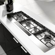Italian appliance collection by Fulgor Milano - Italian black and white, countertop, kitchen, kitchen appliance, kitchen stove, product design, sink, small appliance, table, tap, white, black