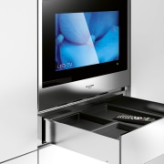 Fulgor Milano is a new Italian appliance collection display device, flat panel display, furniture, media, multimedia, product, product design, screen, technology, television, white