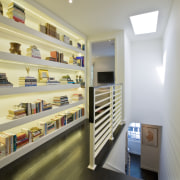 Shelving in contemporary townhouse renovation - Shelving in ceiling, floor, interior design, shelf, shelving, gray